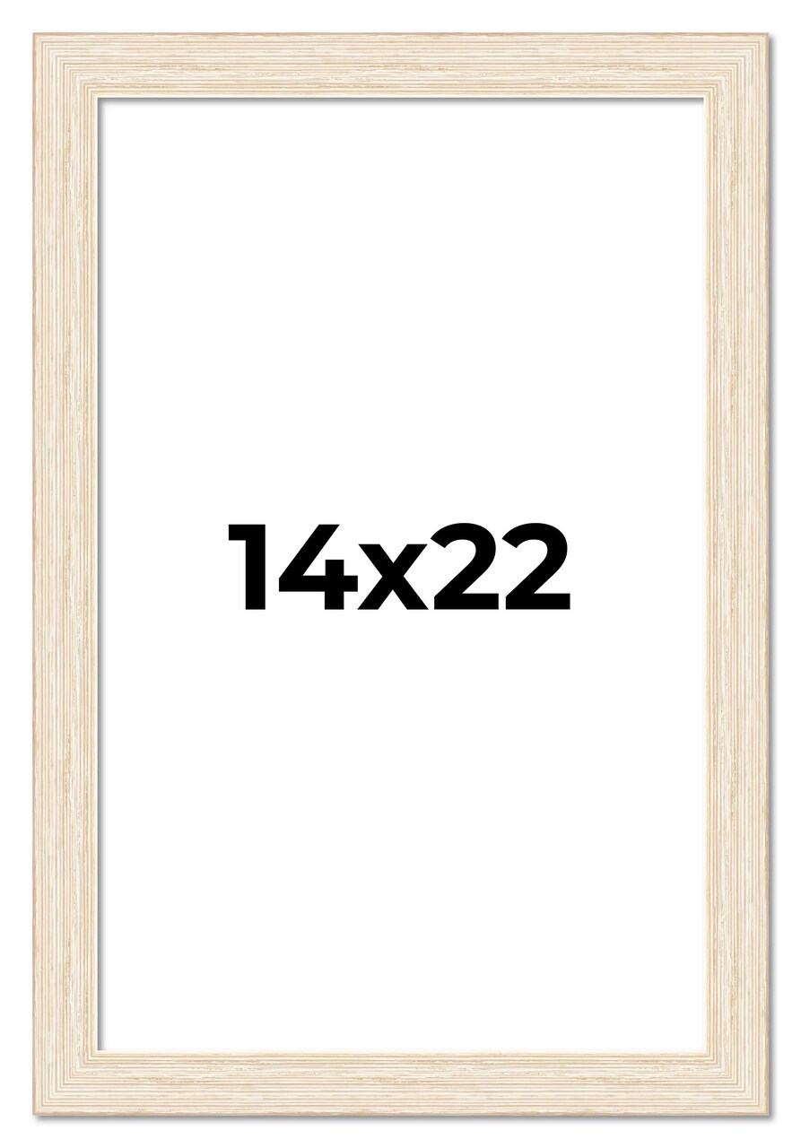 14x22 Wide Barnwood Picture Frame with UV-Resistant Acrylic & Acid Free Backing, Available in 6 Paint Finishes - Grey, Brown, White, and Black